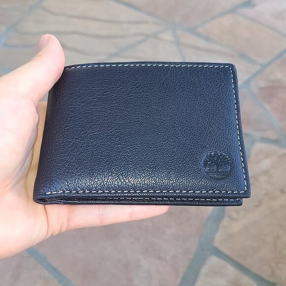 Men's Leather Passcase Security RFID Wallet, Navy Blue, One Size - Picture 2 of 12